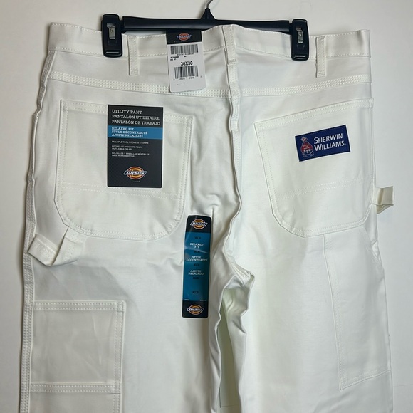 Dickies White Utility Pants Relaxed Fit Size 36x30 - Picture 2 of 11